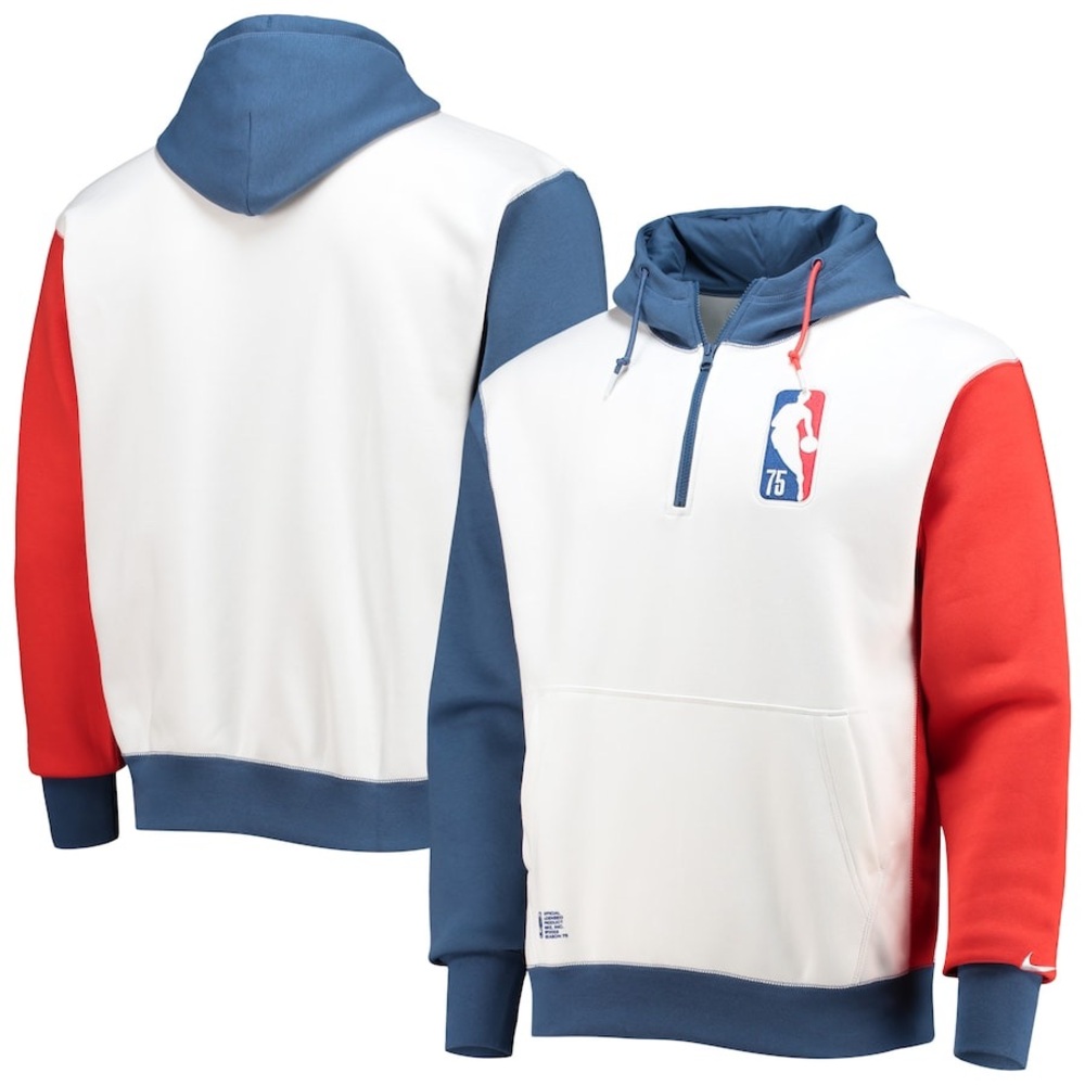 NBA 75th Anniversary Men's Hoodie - White, Blue, and Red